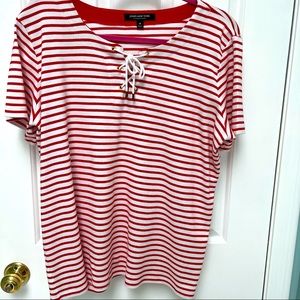 LIZ Claiborne nautical striped top size 1X